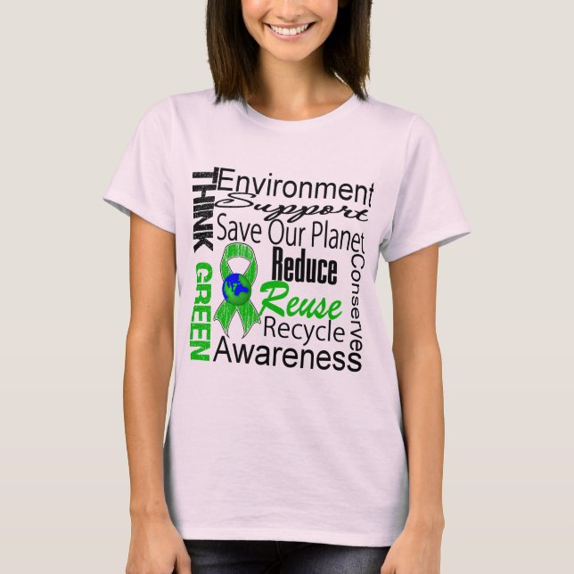 T-shirt Pensez à l'environnement écologique Collage (Devant)