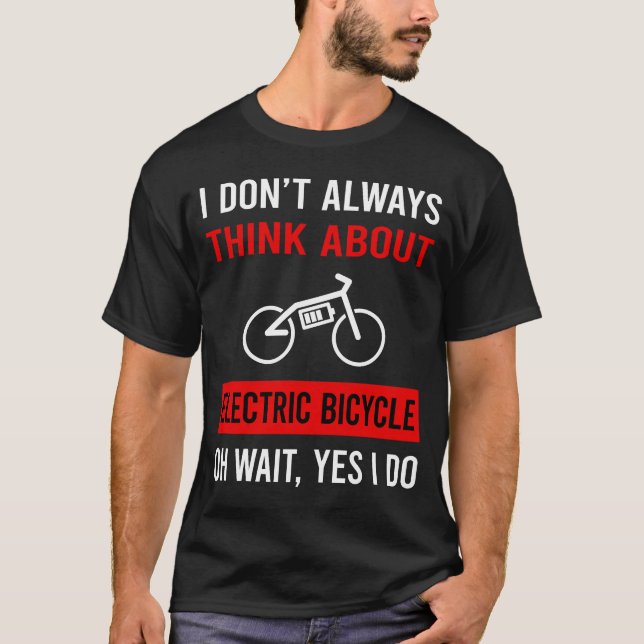 T-shirt Pensez À Vélo Électrique E Vélo Ebike (Devant)