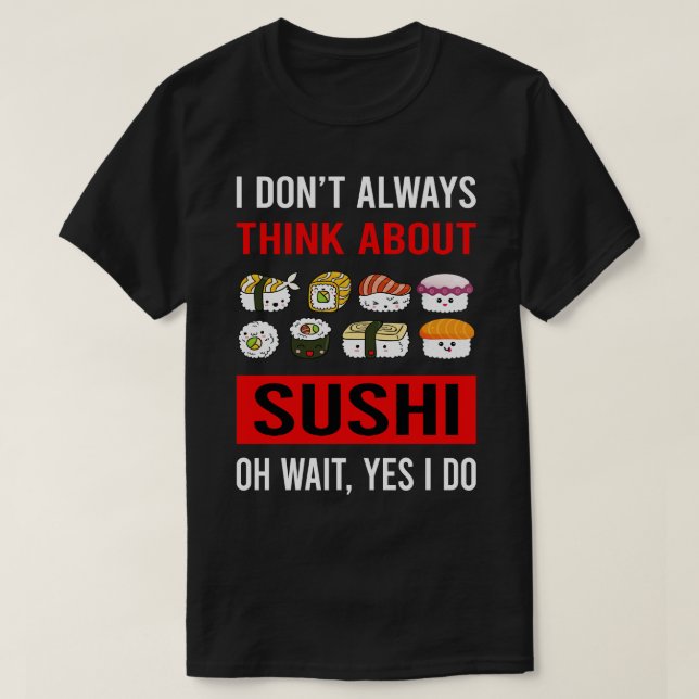 T-shirt Pensez au sushi (Design devant)