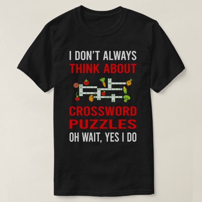 T-shirt Pensez aux mots croisés (Design devant)