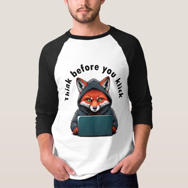 T-shirt Pensez avant de cliquer - Sécurité informatique (Devant)