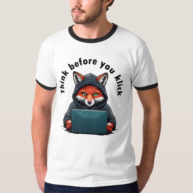 T-shirt Pensez avant de cliquer - Sécurité informatique (Devant)