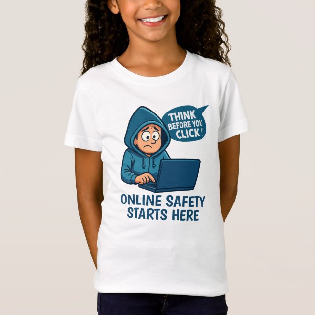 T-Shirt Pensez avant de cliquer - Sensibilisation à la séc (Devant)