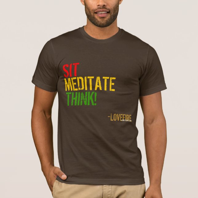 T-shirt Pensez ! (Brun) (Devant)