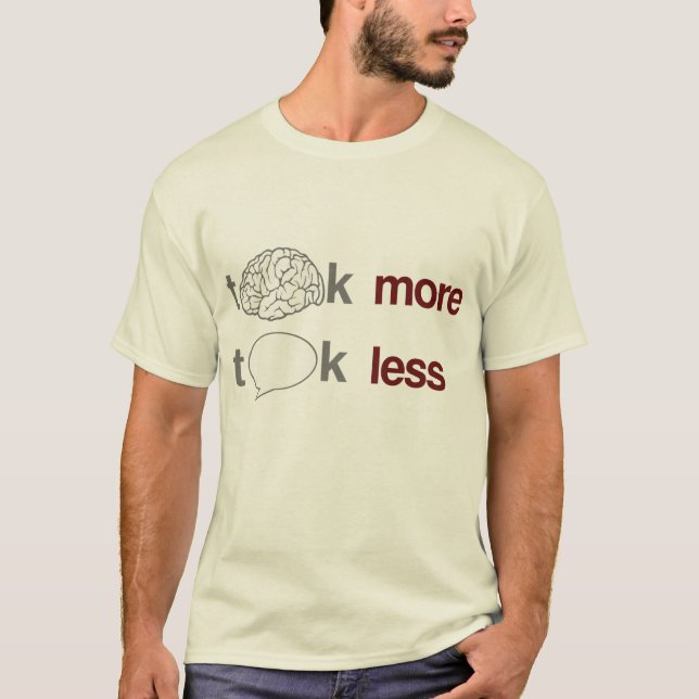 T-shirt Pensez davantage, entretien moins (Devant)