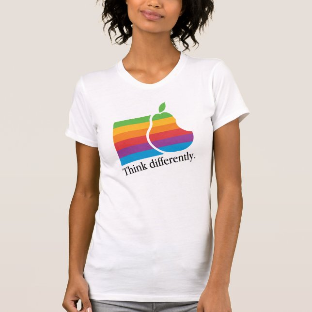 T-shirt Pensez différemment - rétro Apple parodient la (Devant)