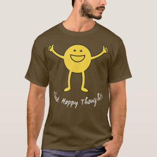 T-shirt Pensez Happy Thoughts Jote Jaune Sourire Visage dr