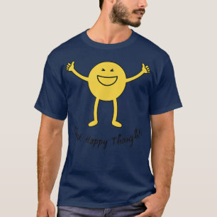 T-shirt Pensez Happy Thoughts Jote Jaune Sourire Visage dr