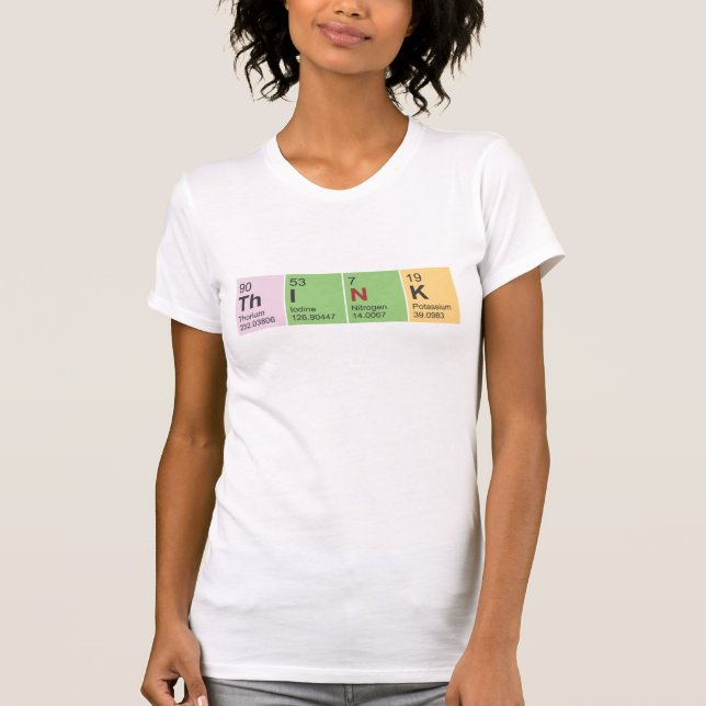 T-shirt Pensez la pièce en t adaptée par dames des (Devant)