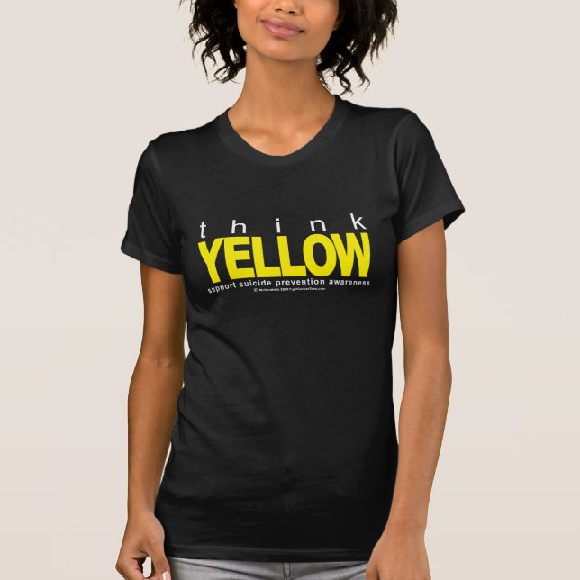 T-shirt Pensez la prévention JAUNE de suicide (Devant)