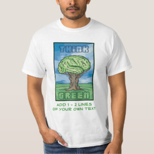 T-shirt Pensez le cerveau vert