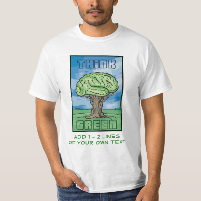 T-shirt Pensez le cerveau vert (Devant)