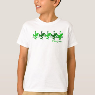 T-shirt Pensez les grenouilles vertes
