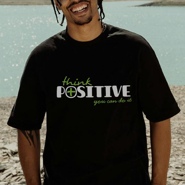 T-shirt Pensez positif peut faire typographique slogan t-s (Créateur téléchargé)