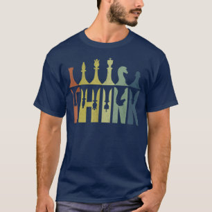 T-shirt Pensez Retro Vintage Chess Pièces Joueur Cadeaux C