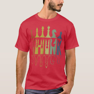 T-shirt Pensez Retro Vintage Chess Pièces Joueur Cadeaux C