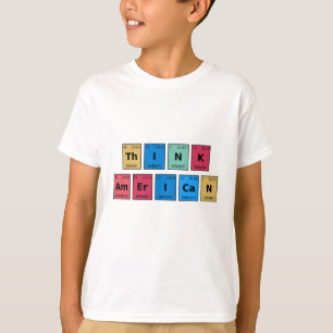 T-shirt Pensez tableau périodique américain