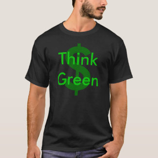 T-shirt Pensez $ vert