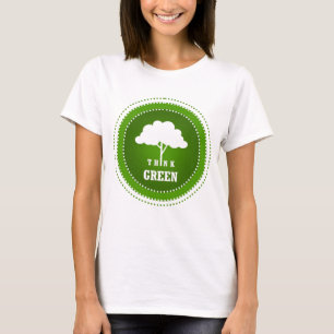 T-shirt Pensez vert "T"
