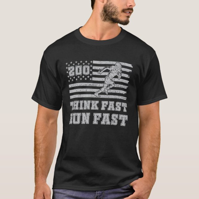 T-shirt Pensez vite, courez vite, pouvoirs  Football améri (Devant)