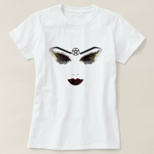 T-shirt Pentacle Beauté Visage Lashes & Lèvres foncées Maq