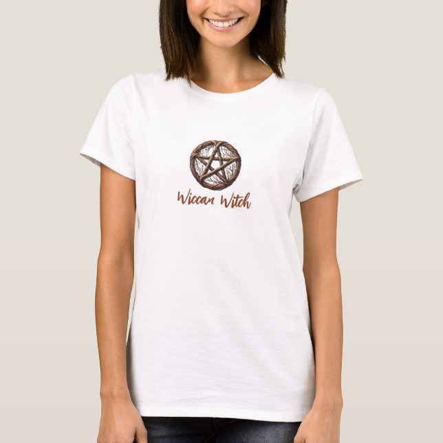 T-shirt Pentacle de brindille de bois sorcière wiccane (Devant)