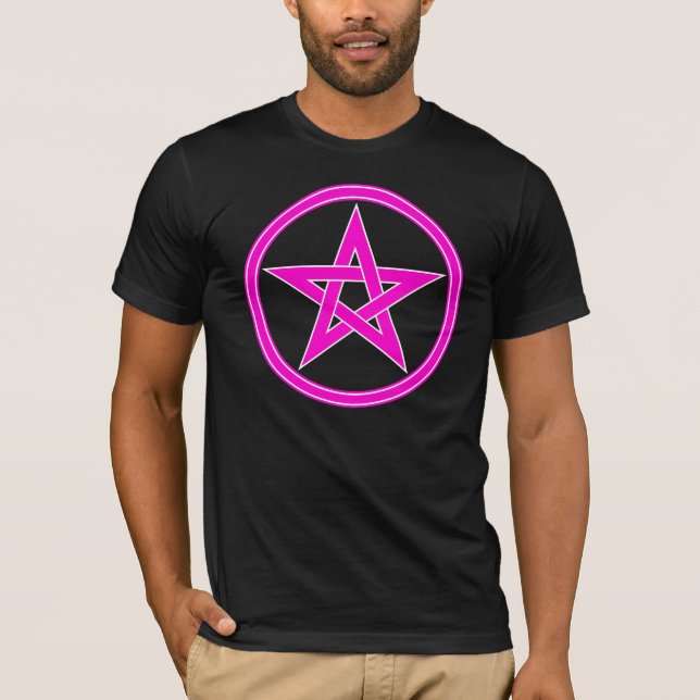 T-shirt Pentagone étoilé magenta de pentagramme (Devant)