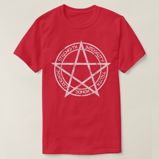 T-shirt Pentagram Pentacle Wiccan Pagan Wicca  (Design devant)