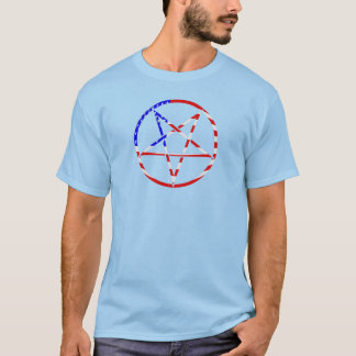 T-shirt pentagram star american flag patriotic