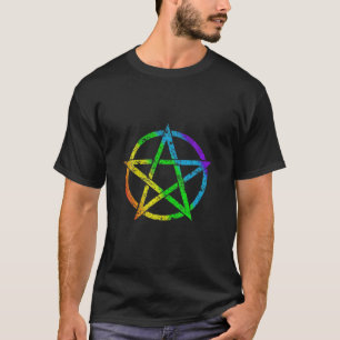 T-shirt Pentagramme arc-en-ciel LGBT Pour Wiccan Pagan Wit