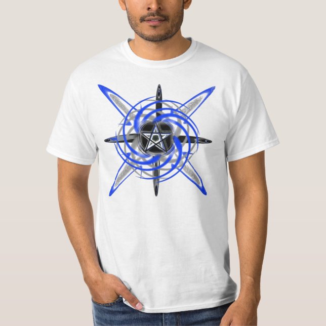 T-shirt Pentagramme bleu étoile (Devant)