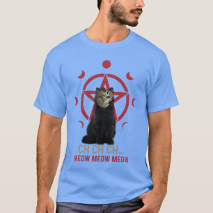 T-shirt Pentagramme de chat effrayant Horreur Fête d'Hallo