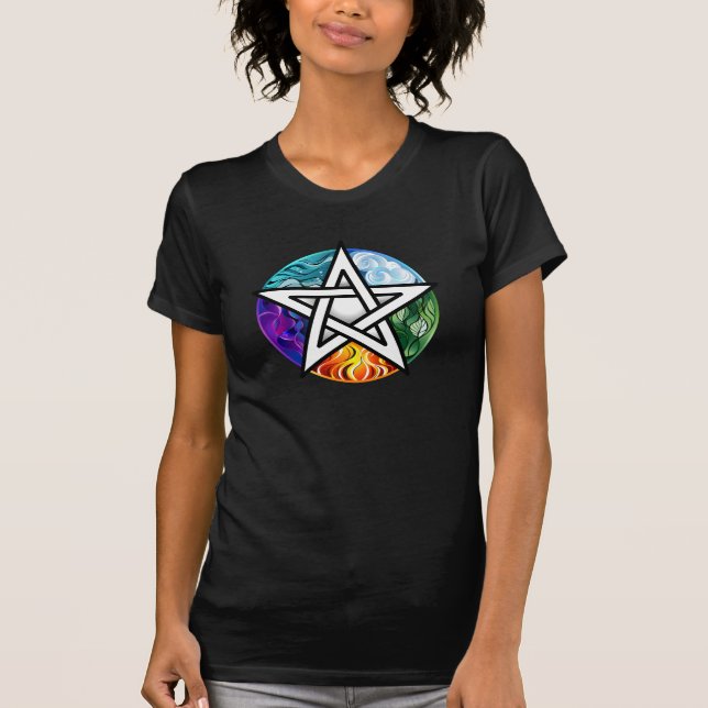 T-shirt pentagramme du Wiccan (Devant)