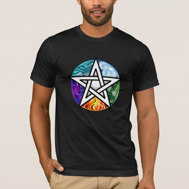 T-shirt pentagramme du Wiccan (Devant)