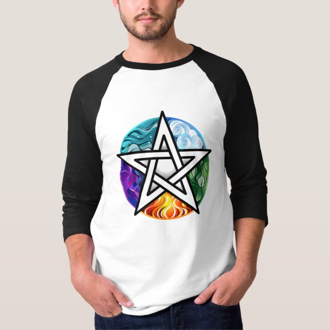 T-shirt pentagramme du Wiccan (Devant)