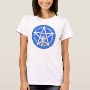 T-shirt Pentagramme Imbolc blanc avec neige