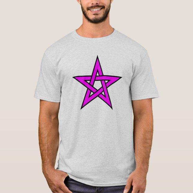 T-shirt Pentagramme magenta (Devant)