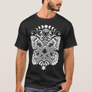 T-shirt Pentagramme mystique Papillon et Lunes 1