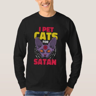T-shirt Pentagramme occulte et satanique Baphomet Chat Sat