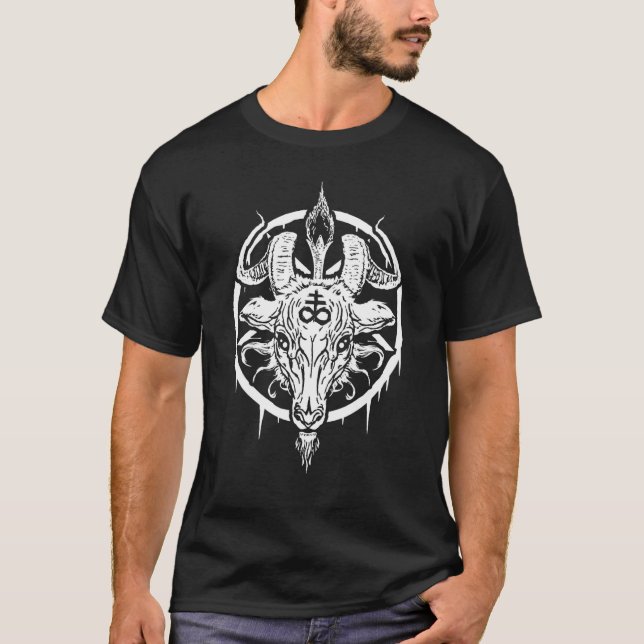T-shirt Pentagramme satanique occulte gothique Leviathan C (Devant)