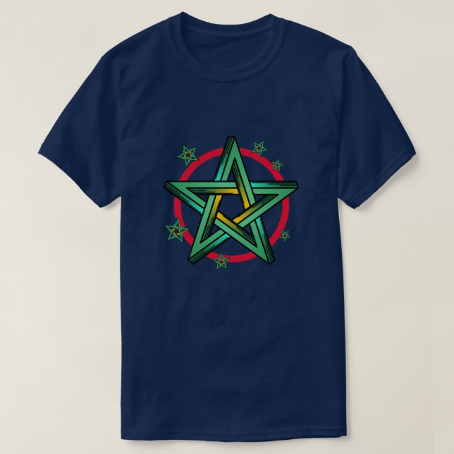 T-SHIRT PENTAGRAMME VERT PERSONNALISABLE (Design devant)