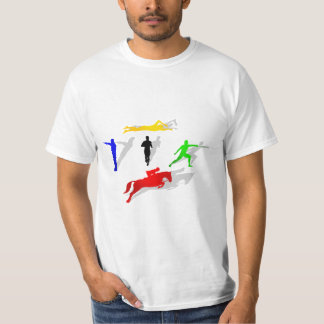 T-shirt Pentathlon clôturant sauter de natation de tir