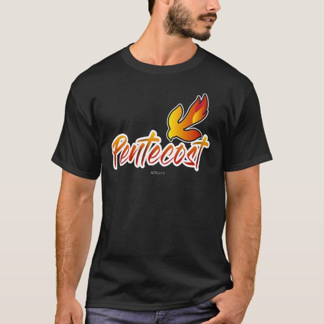 T-shirt Pentecôte chrétienne Actes 2 Esprit Saint Flamme T (Devant)
