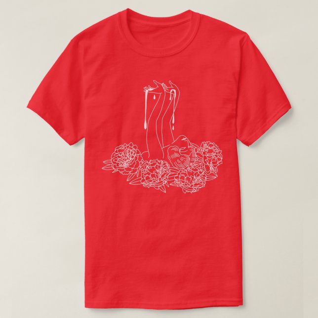 T-shirt Peonies saignantes (Design devant)