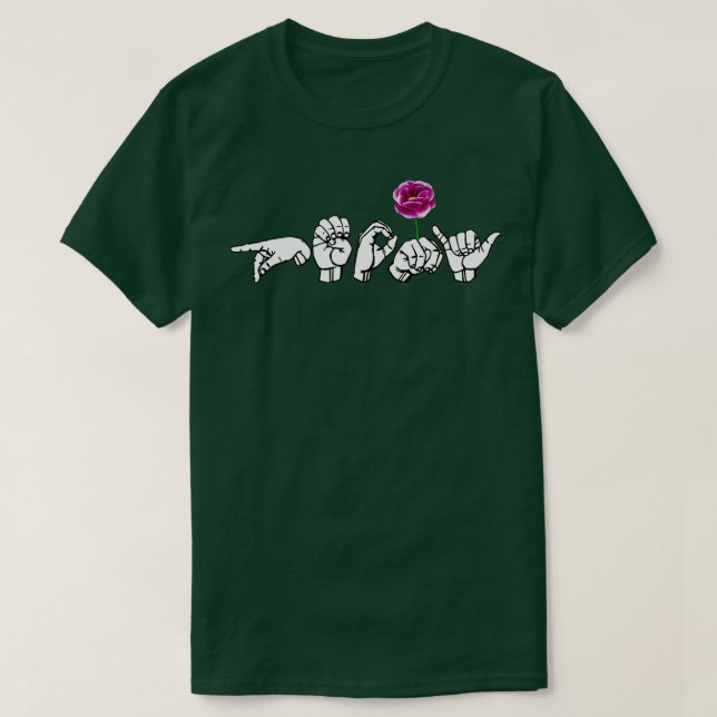 T-shirt PEONY ASL Sign Language Design 1 (Design devant)