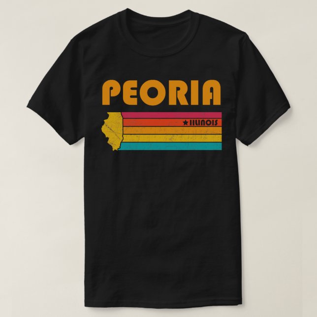 T-shirt Peoria Illinois Vintage Souvenir déshabillé (Design devant)