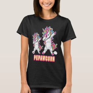 T-shirt Pepawcorn Pepaw Et Bébé Unicorne Père Day Papa Pa 