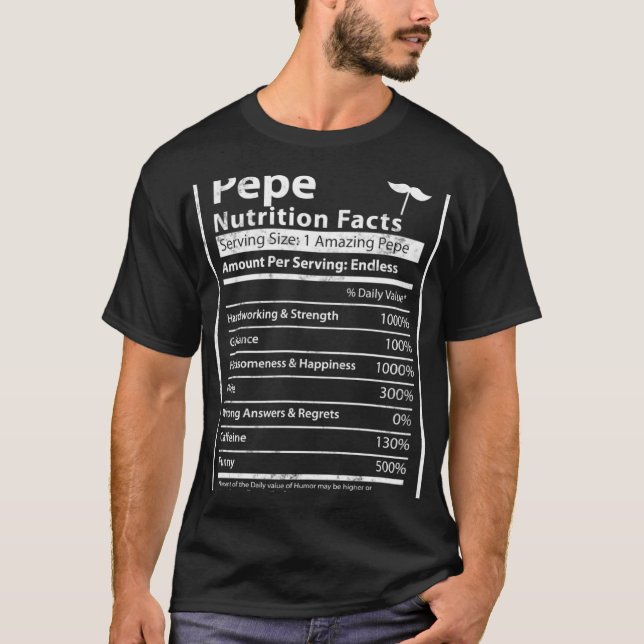 T-shirt Pepe Nutrition Fiches pour Pepe (Devant)