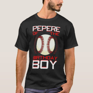 T-shirt Pepere De L'Anniversaire Boy Baseball Thème Annive