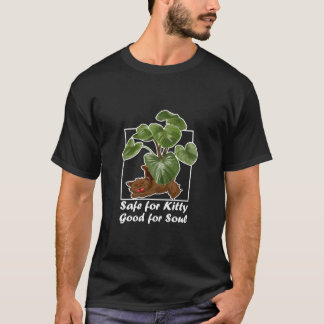 T-shirt Peperomia Cat Safe Plant Sleeping Fluffy Cat Art